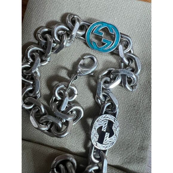 Gucci reversible gg silver tone necklace - Picture 11 of 13